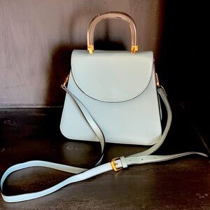 Blue Crossbody Purse with lucite handle